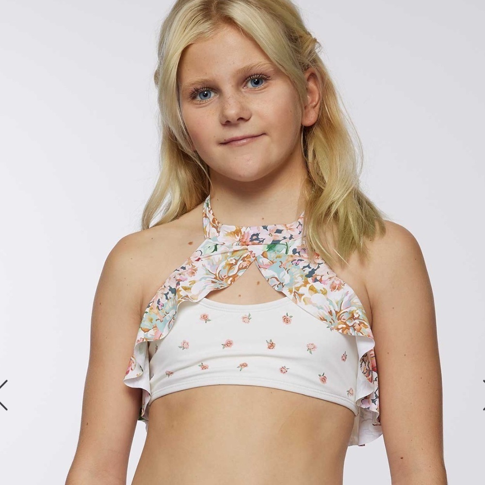 O’Neil’s | ARDEN FLORAL RUFFLE HI-NECK SWIM, Size 12, NWT